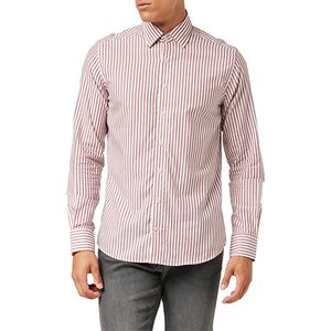 Shirt Melange Twill Stripe WhiteDk Red