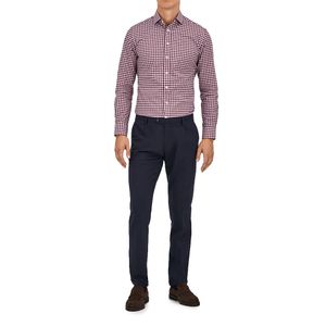 Shirt Two Colour PoplinChk Blue Yellow