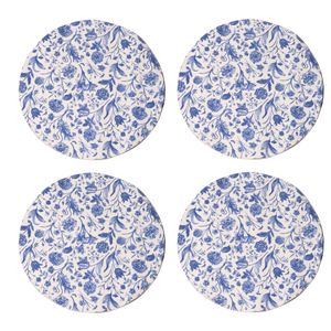 Individuales Floral Blue Pack 4 - Redondos
