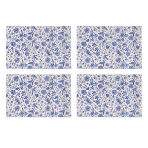 Individuales Floral Blue Pack 4 - Rectangular