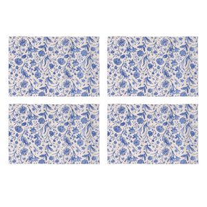 Individuales Floral Blue Pack 4 - Rectangular