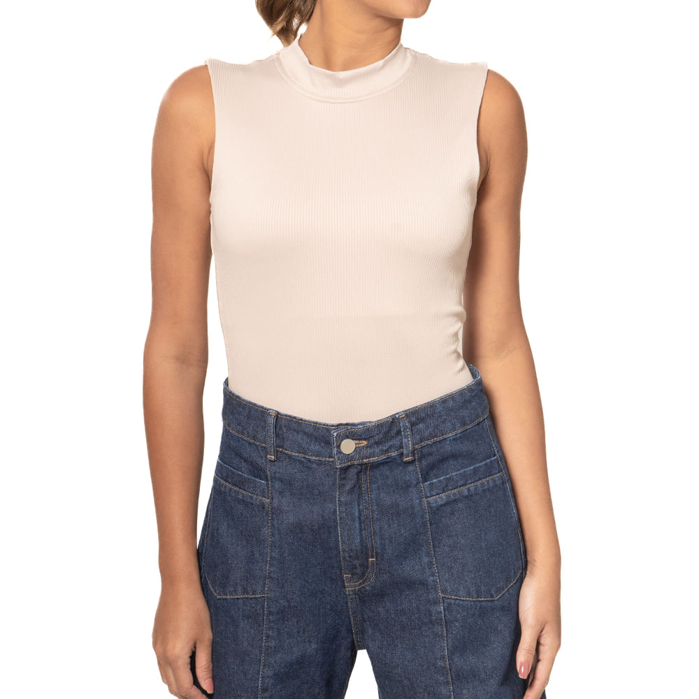 Mock Neck Top, Nude main image 1