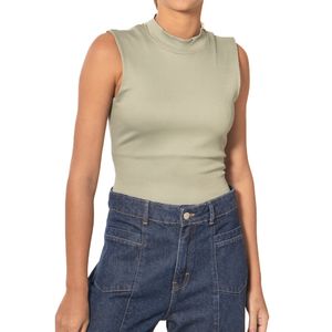 Body Rib Mock Neck Oliva