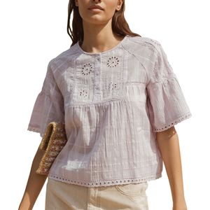 Blusa Con Calados Lila