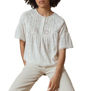 Blusa Con Calados Crudo