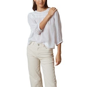 Blusa Con Engomados Blanco