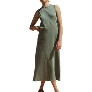Vestido Algodon Largo Khaki