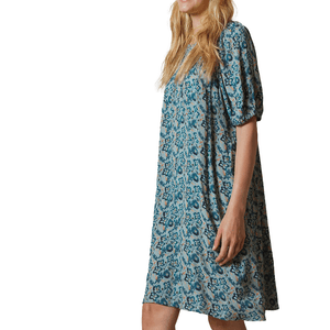 Vestido Corto Floral Azul