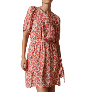 Vestido Corto Floral Coral