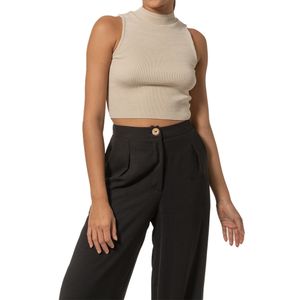 Top Tejido Abertura en Espalda Beige