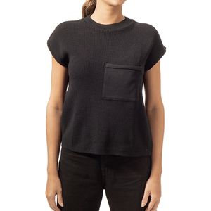 Camiseta Tejida con Bolsillo Negro