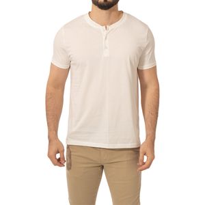 T-Shirt Algodon Pima Henley White