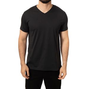 T-Shirt Algodon Pima V Neck Jet Black