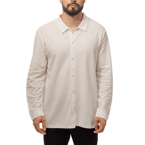 Polo Basic ML Algodon Pima White