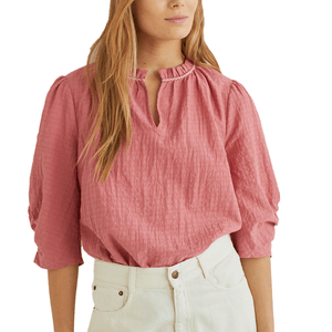 Camisa Bimateria Yerse Frambuesa
