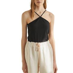 Top Halter De Canale Yerse Negro