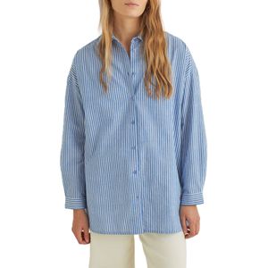 Camisa Oversize Algodon Blue Stripe