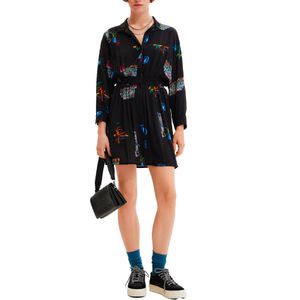 Dress Long Sle Vest Dresde Negro