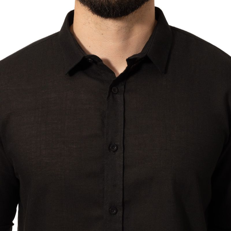 Camisas, Camisa lino color Negro