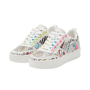Sneakers Low Shoes Lettering Blanco