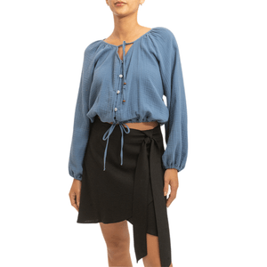 Blusa Abotonada Azul