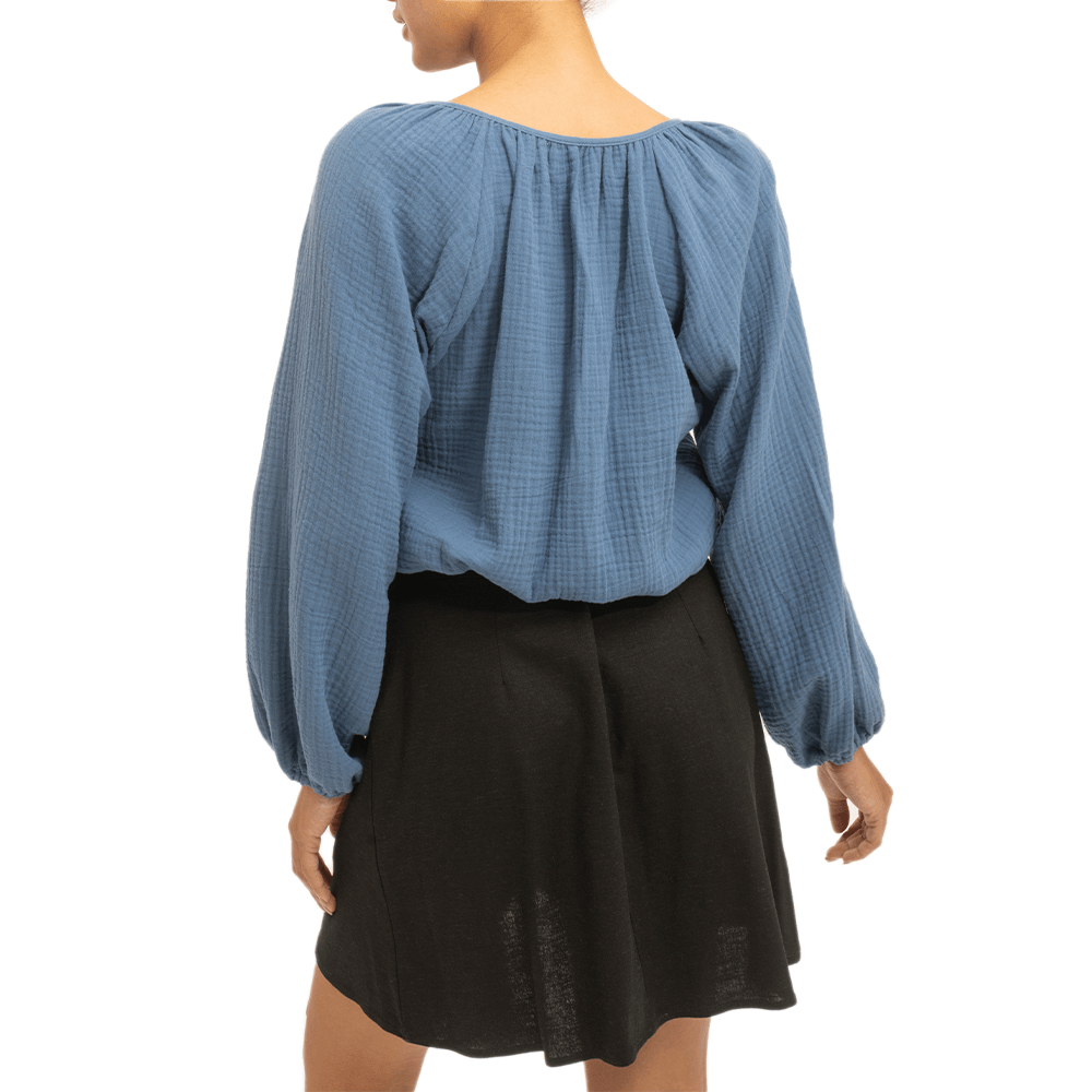Blusa Abotonada Azul - Unity Stores