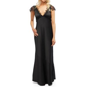 Lace Midi Slip Dress Black