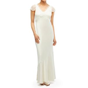 Lace Midi Slip Dress Ecru