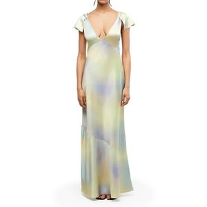 Lace Midi Slip Dress Watercolor