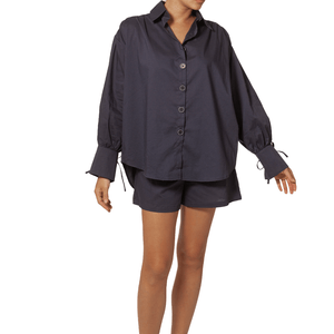 Camisa Oversized Cuff Navy