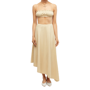 Asym Midi Skirt Wheat