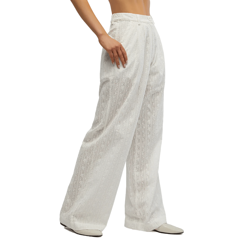 WeWoreWhat-Eyelet-Trousers-White-WWB59-01