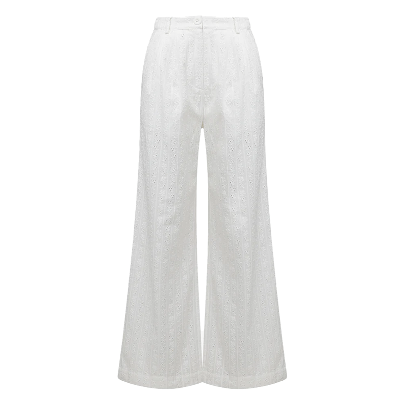 WeWoreWhat-Eyelet-Trousers-White-WWB59-01