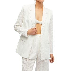 Eyelet Blazer White