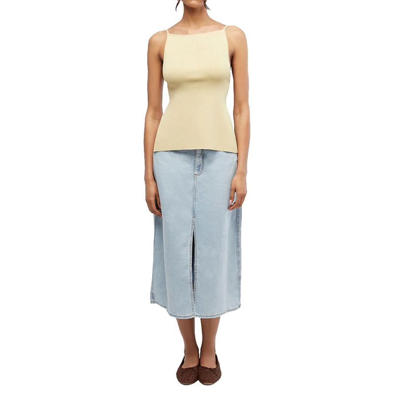 WeWoreWhat-High-Straight-Neck-Top-Wheat-WWT77-01