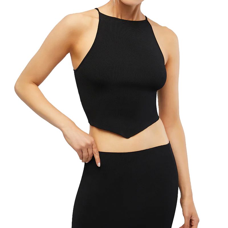 WeWoreWhat-V-Cropped-Rib-Tank-Black-WWT79-01