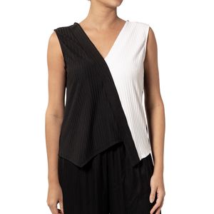 Blusa Asimétrica Blanco Negro