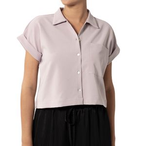 Camisa Manga Corta Abotonada Lila