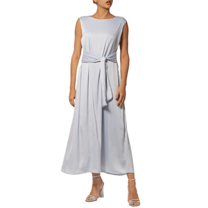 Vestido Midi con Lazo Celeste