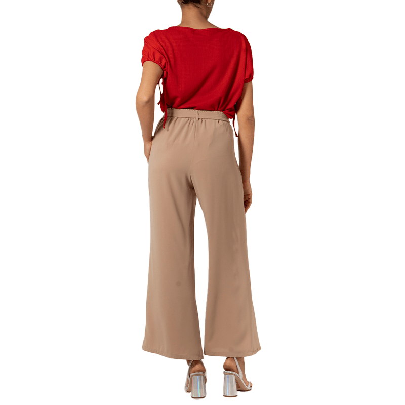 Cristy Boutique  Pantalones palazzo en color beige y un hermoso