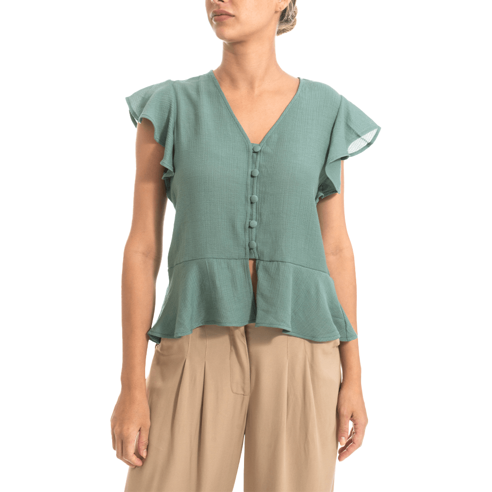 BLUSA LINO VUELO VERDE