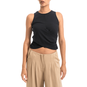 Top Cuello Redondo Negro
