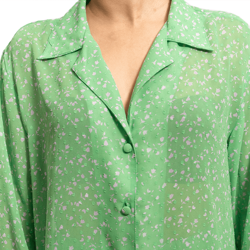 CAMISA VAQUERA OCCIDENTAL FLORAL AZUL Para Hombre - Manga Larga, Poliéster Suave, Tallas M A 3XL