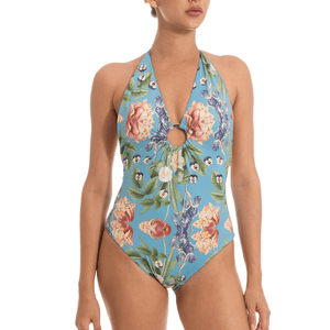 V-Neck Printed Swimsuit