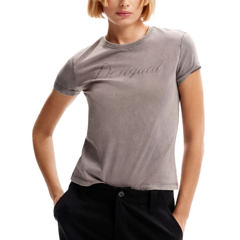 Desigual-Camiseta-Maya-Gris-Medio-23WWTKBB2007