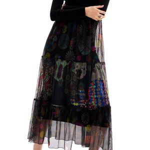 Vestido combinado midi flores