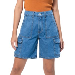 Cargo Denim Shorts Azul