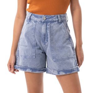 Utility Denim Shorts Azul