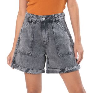 Utility Denim Shorts Negro Wash