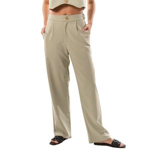 Pantalon Straight Pinzas Pistacho